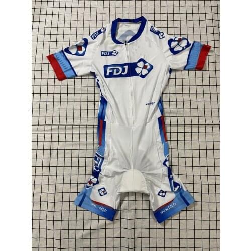 2016 FDJ TEAM WHITE Skinsuit Bodysuit Summer Cycling Jersey Sets MTB Bike Bicycle Clothing MTB Maillot Ropa Ciclismo