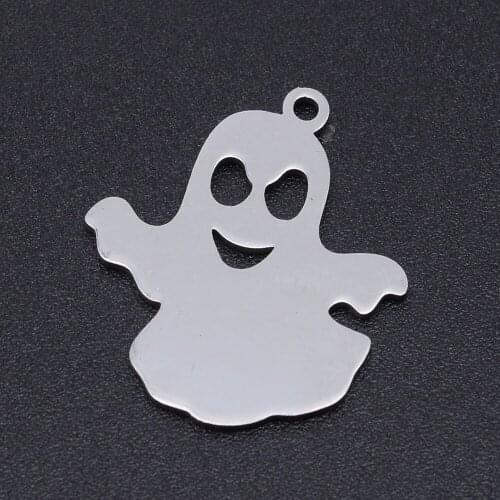5pcs/lot 100% Stainless Steel Ghost Charms Wholesale Bracelets Pendants Never Tarnish Accept OEM Order