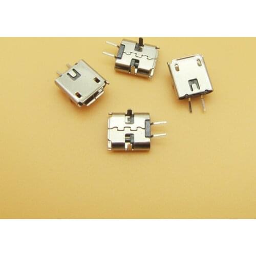 50pcs/lot New model 2-pin Tablet PC PAD Charge Socket Mini Micro USB Jack Connector DIP feet 2pin DIP pcb