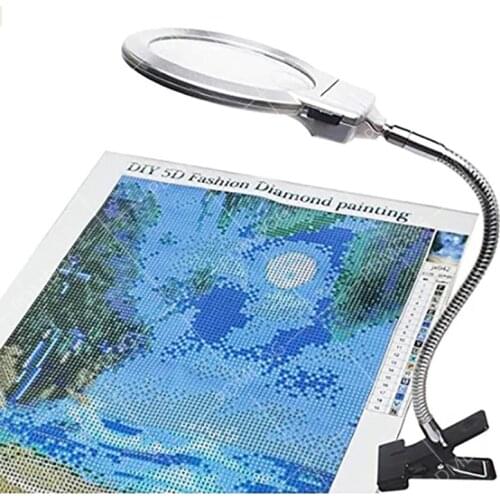 5D Diamond Painting Magnifying Glass LED Lamp for Diamond Art with 4X and 6X LED Magnifying Glass Diamond Painting Tools