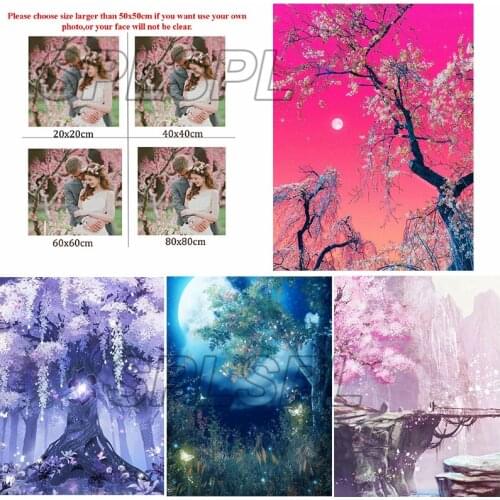 Diamond Painting Landscape Pink Tone Sky 5D Diy Square Diamond Round Diamond Full Diamond Custom Cross Stitc Mosaic Home Decora
