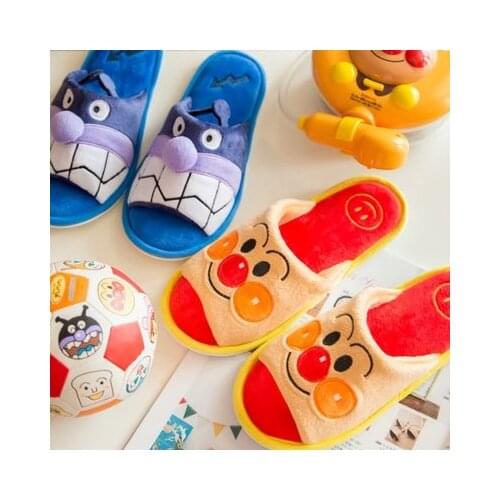 Anpanman cartoon Slipper Winter warm Indoor cotton shoes Soft Plush Stuffed Toys Cute Home slippers Unisex Gifts