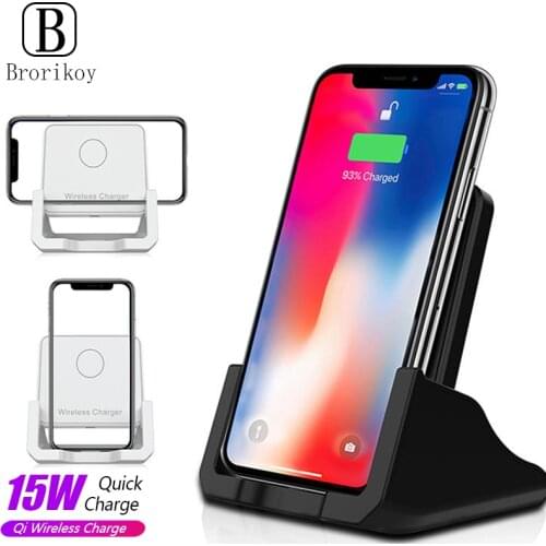 Wireless Fast Charger 15W Foldable Stand For iPhone 11 Pro Xs Max XR 8 Samsung S20 S10 Quick Chargers Base Mobile Phone Charging