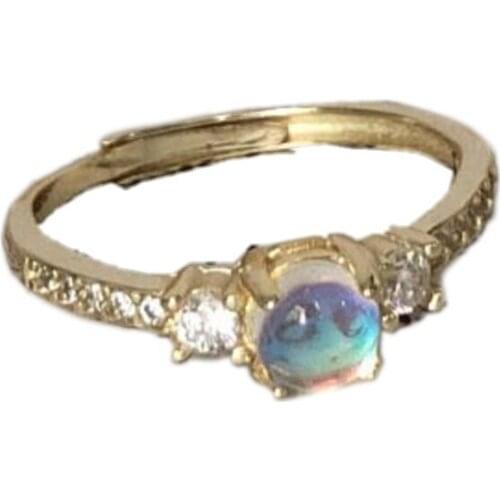 BOCAI 2021 New Moonstone Diamond Ring for Woman 100% 925 Silver Plated 14k Gold Fashion Woman Ring