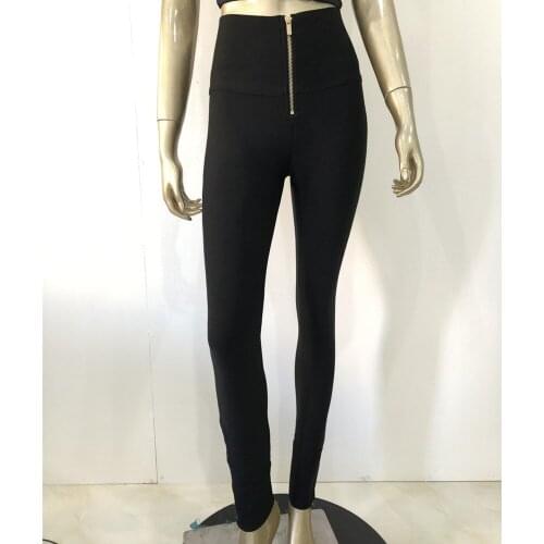 5 Colors New Women Sexy Zipper White Green Bandage Pants 2020 Bodycon Designer Bandage Pencil Pants