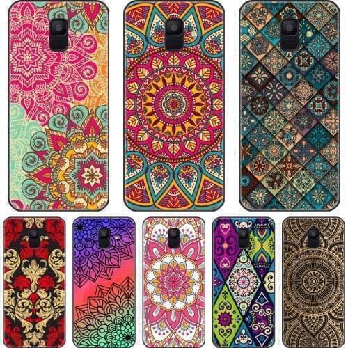 Phone Case For Samsung Galaxy A5 A7 2018 A6 A8 Plus Mandala Flower Cover For Samsung Galaxy A3 A5 A7 2016 2017 Case Silicone