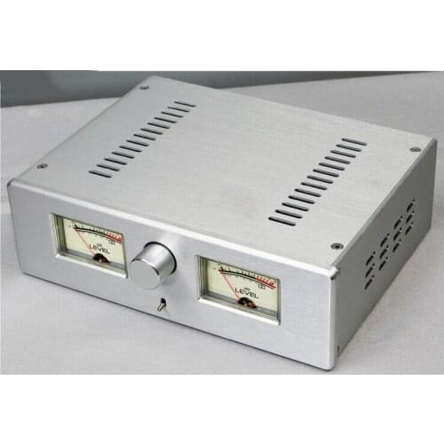 2608 Power Amplifier Chassis Double VU Meter All Aluminum Alloy Headphone Amplifier Case