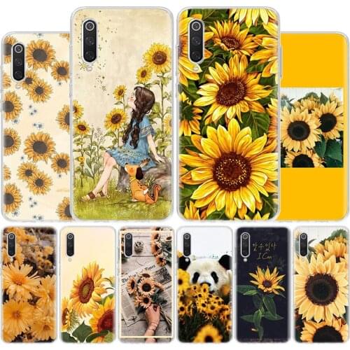 Beauty Yellow Sunflower Print Cover Phone Case For Xiaomi Redmi Note 10 9 9S 8T 8 7 6 5 9A 6A 7A 8A 9C K20 S2 Pro Luxury Soft Co