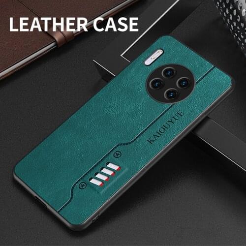 Luxury Business Camera Lens Protection Silicone Soft PU Leather Cell Phone Case For Huawei Mate 30 40 Pro Lite Back Cover Fundas