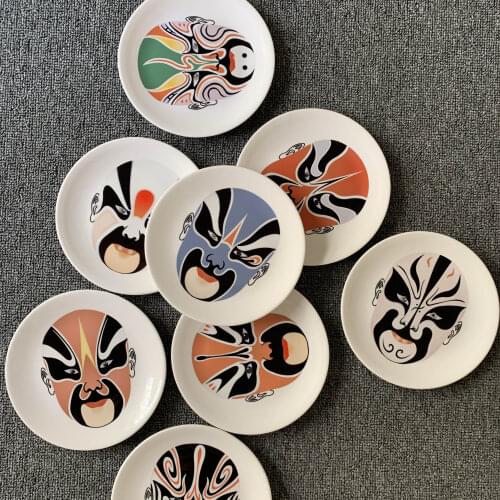 Chinese style Peking Opera restaurant living room decoration plate wall hanging plate ceramic plate