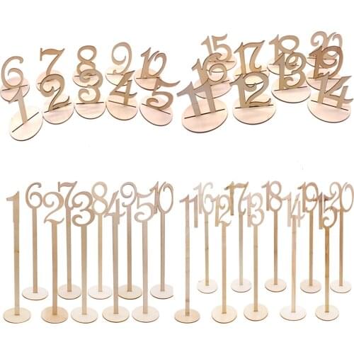 Wooden Digital Hexagon Table Numbers Seat Cards Decoration Sign Place Holder For Birthday Baby Shower Wedding Event Party Supply