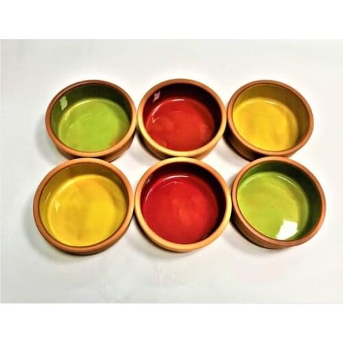 Pottery Earth Stew Pot Rice Pudding Bowl 6 pcs Ovenware Ovenproof Dish Cooking Heat Resistant Bowl Set Colorful