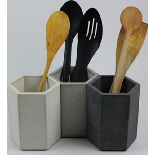Cement pen container silicone mold Concrete handicraft toothbrush cup mold Silicone molds for furniture storage bottle