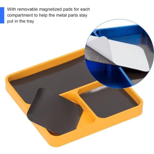 Magnetized Storage Tray Mag-netic Desktop Screws Organizer Metal Parts Storage Case Tray Holder for Screws Sockets Bolts Pins