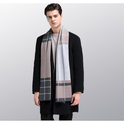 Men Plaid Scarf Winter Fashion Classical for Men wool Scarves