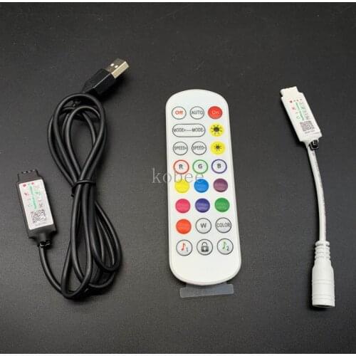 Music Bluetooth Controller DC USB RGB Controller DC12V 24Key IR Remote Controller For 2835 5050 RGB LED Strip Lights