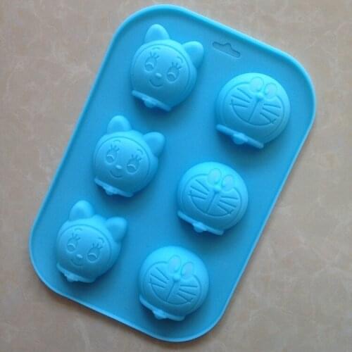 Currently Available Wholesale 6 Cavity Cat Head Silicone Cake Mold Cold Process Soap Mode XG040