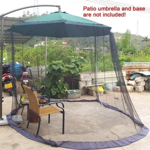 Outdoor Banana Curved Arm Parasol Mosquito Net Zipper Design for Easy Entry and Exit Adjustable Gauze Insect-proof Mosquito Net