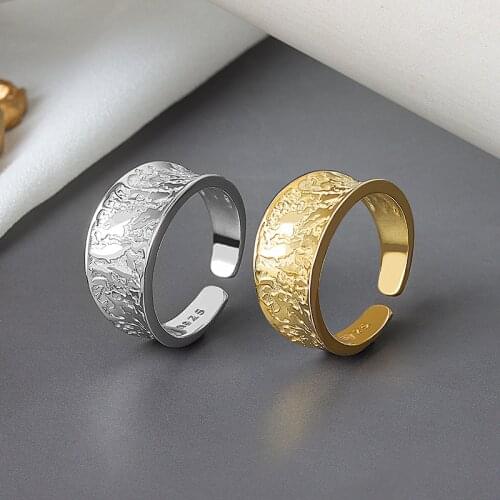Creative Irregular Concave Geometric Opening Ring Charming Female Gold Silver Color Metal Ring Fashion Party Jewelry Gift