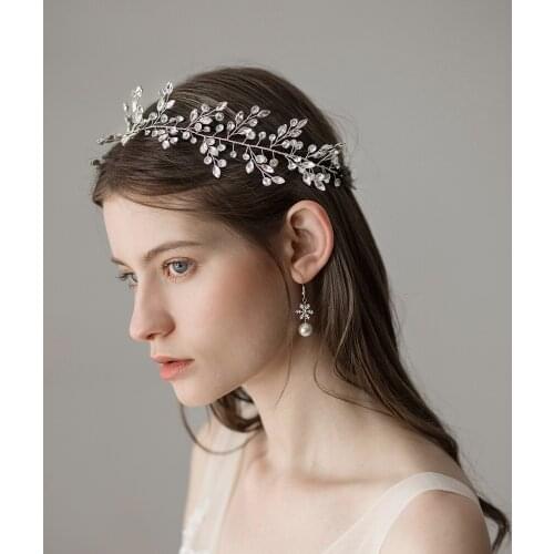 Romantic Sweetheart Bridal Headdress Crystal Rhinestone Headband for Wedding Perform Studio Travel Photo O341