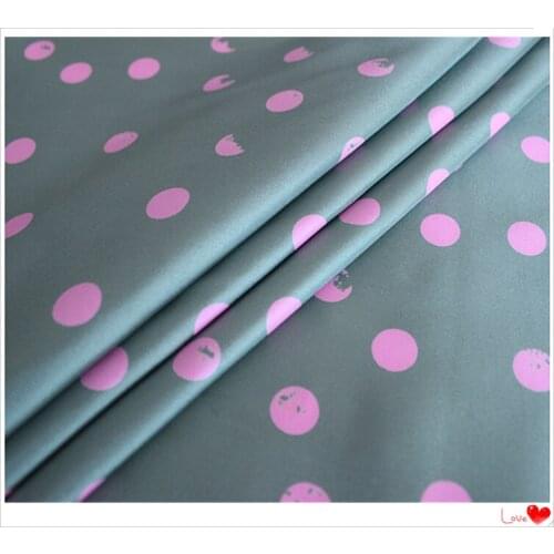 100% Mulberry Pure Silks and Satins Pink dots Grey for Dress B164