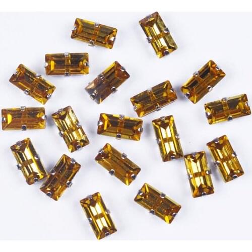 Prajna Four Claw Rhinestones For Clothing Rectangle Flatback Rhinestones Applique Decoration For Strass Diamante Wedding Dress