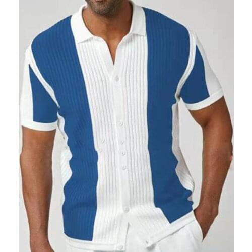 New Clothing Men Shirts Fashion Short Sleeve Turn-down Collar Color Patchwork Casual Oversize Shirt For Men Streetwear