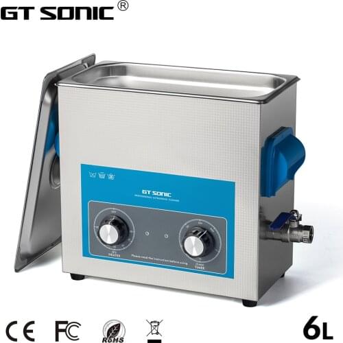 GTSONIC Ultrasonic Cleaner Bath 6L 40kHz 150W Stainless Steel 304 Basket Industrial Electronic Parts