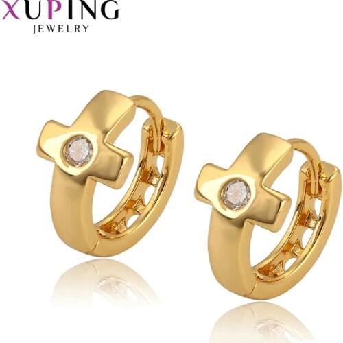 Xuping Cross Shape Luxury Christmas Gifts Pure Gold Color Plated Romantic Charming Jewelry for Women 97719