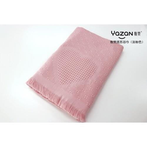 YAZAN Cotton Sports large Bath Towel with Tassels Travel Gym Camping Bath Sauna Beach Gym Pool Blanket Absorbent Easy Care