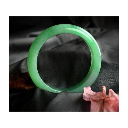 Send Certificate Pure Natural Myanmar Emerald Bracelet Elegant Ice Green 54-62mm Female Gift Princess Bracelet