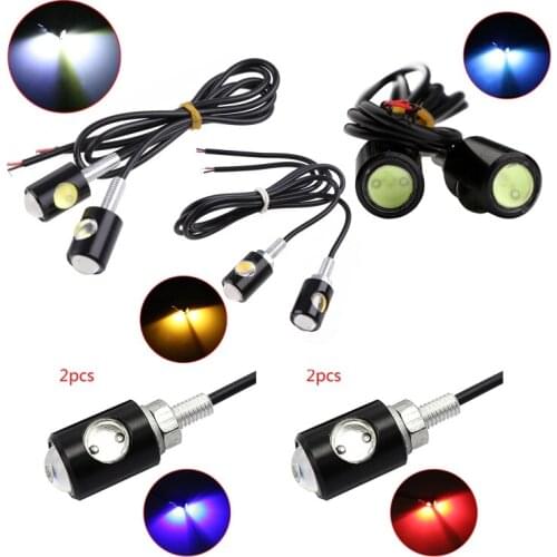 1Pair Universal Motorcycle LED Mini License Plate Light Turn Signal Eagle Eye Shape Turn Indicators for Kawasaki for honda
