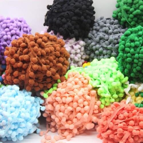 1yard pom Pom Trim Ball Sewing Accessior Pompom Ball lace Trim Tassel Fringe Ribbon Kintted Fabric DIY Craft Apparel Accessories