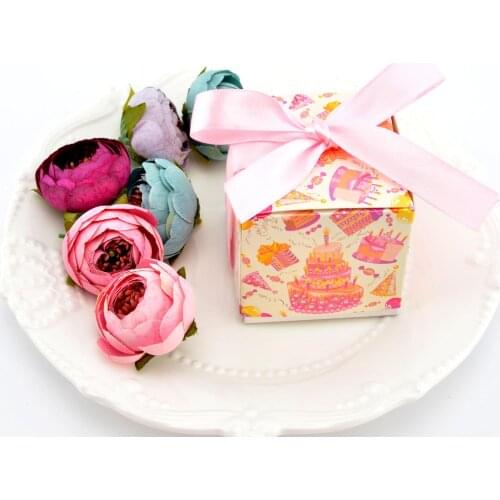 100pcs Baby Shower Baptism Christening Birthday Gift Party Favors Candy Box Celebrate Wedding Anniversary Bolsa Cumpleanod