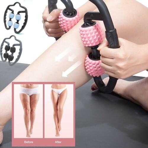 4-Point Fitness Ball Hand Arm and Leg Roller Massage Stick Pressure Trigger Point Massage Tool Deep Tissue Massager