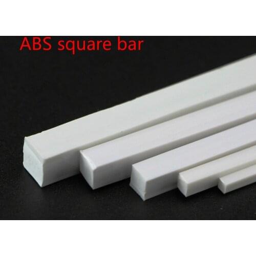 10pcs 250mm ABS Plastic Rod Square Solid Bar DIY Model Craft Multi SizesModel Building Making Rods Sticks Tools