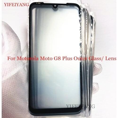50Pcs A Quality Front Outer Screen Glass Lens Replacement Touch Screen LCD Cover For Motorola Moto G8 Plus Touch Panel