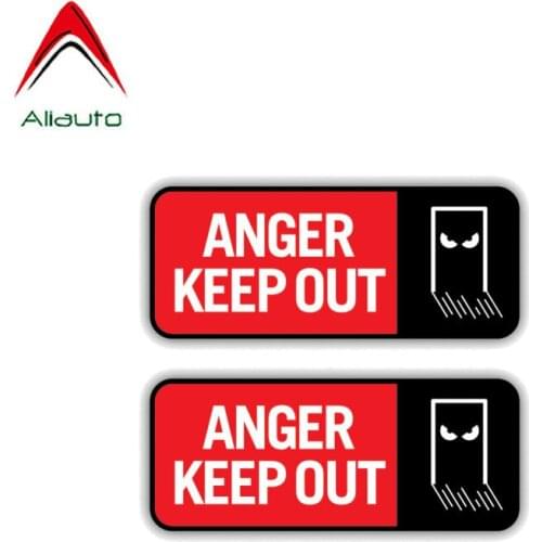 Aliauto 2 X Funny Car Stickers Warning Anger Keep Out Accessories PVC Decal for Mercedes Honda Toyota Volkswagen,11cm*4cm
