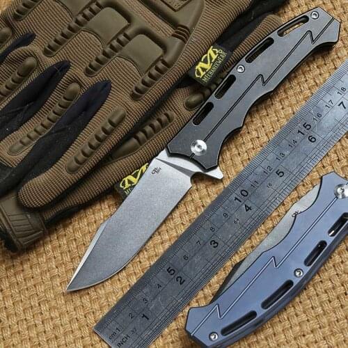 CH 3009 Flipper ball bearing folding knife D2 balde Titanium handle outdoor camping tactical hunting pocket Knives EDC tools