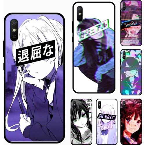 Sad Anime Aesthetic Senpai For Xiaomi Redmi Note 9 Pro 8 Note 10 Pro 8T 9S Cover For Redmi 9T 9A 9C 7A 8A K40 Case