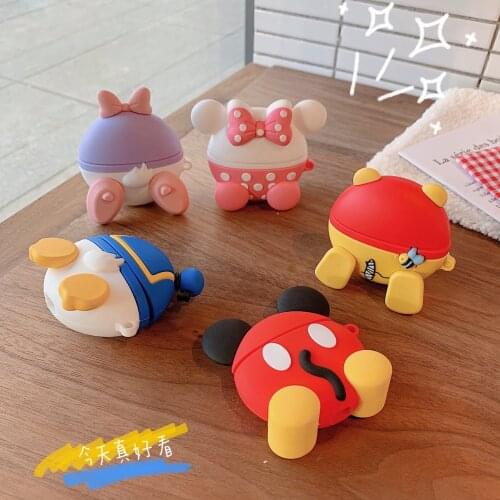 Disney Mickey Mouse Winnie The Pooh AirPods 1/2 Silicone Anti-drop Cartoon Kawaii Bluetooth Earphone Airpods Case Cute Gifts