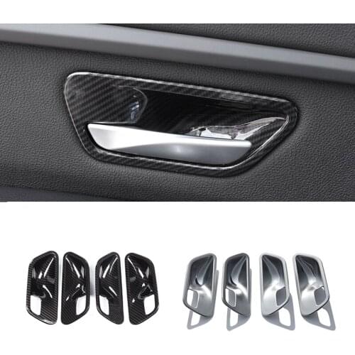 For BMW 3 4 Series F30 F32 2013 2014 2015 2016 2017 2018 Carbon Fiber Texture Car Interior Door Handle Bowl Cover Trim