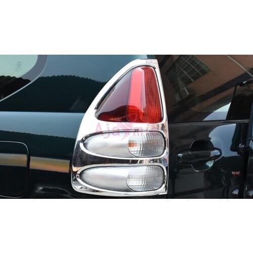 Chrome Taillight Cover Lamp Overlay Frame 2003-2009 Car Styling For Toyota Land Cruiser Prado FJ120 Accessories