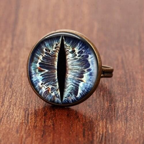 SUTEYI 3 colors wholesale Cat Eye dragon eye Glass Art Cabochon jewelry rings gift for send friend adjustable ring handmade 100