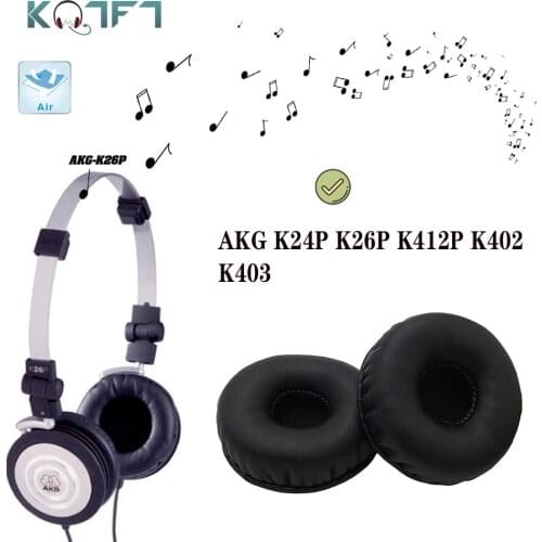 KQTFT leather 1 Set of Replacement EarPads for AKG K24P K26P K412P K402 K403 Headset Ear Pads Earmuff Cover Cushion Cups