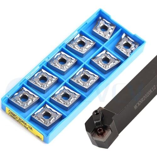 MCKNR1616H12 MCKNR2020H12 MCKNR2525H12 MCKNL2020 External Turning Tool Holder +10 pcs CNMG120404 Carbide Inserts Lathe Tool Set