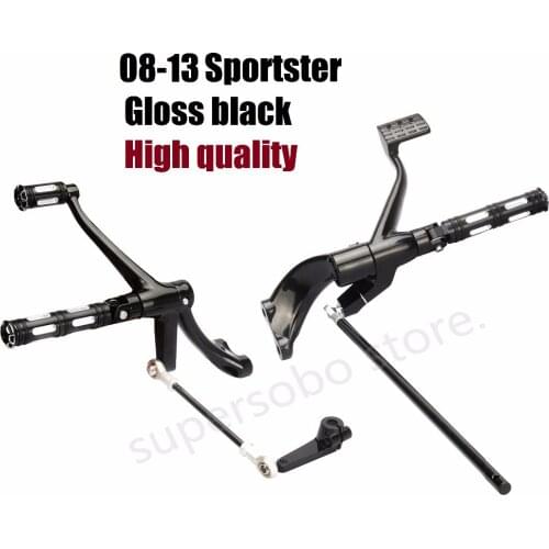 Motorcycle Gloss Black Forward Controls Pegs Levers Linkages for harley XL 883 1200 2004-2013 very heavy ( 5 KG )