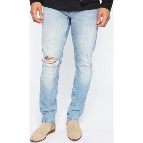 Mens Small Straight Casual Elasticity Ripped Skinny Jeans High Street Style Slim Hole Pencil Pants HIP HOP Trousers Jeans