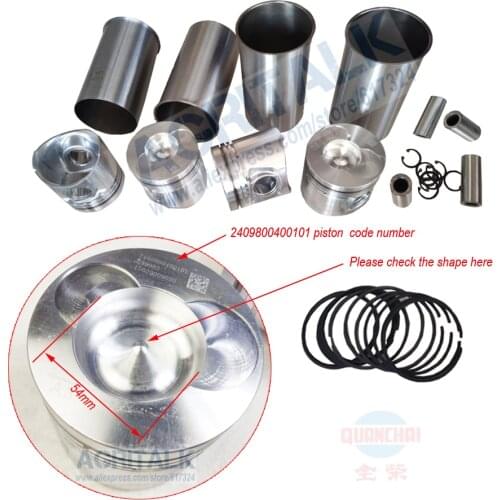 Set of pistons group for Quanchai QC498T,check piston combustion shape firstly, for Foton Lovol series tractor use, part number