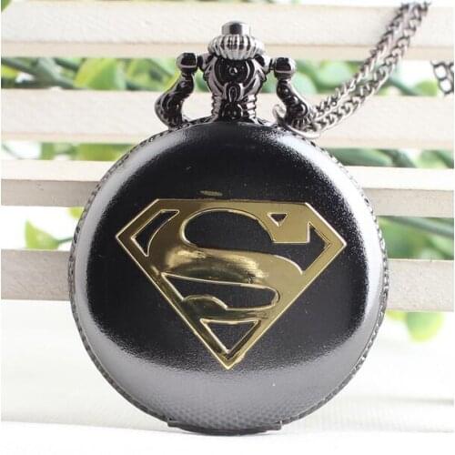 2020 New Arrival Cool Black silver Case With Blue Dial Pendant Pocket Watch High Quality Fob Watch For Gift